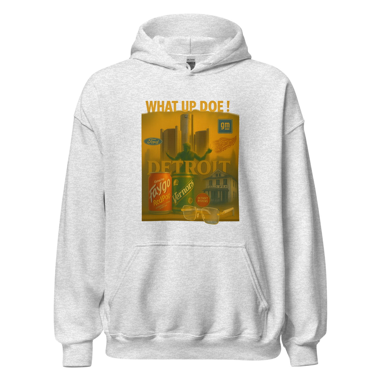 WHAT UP DOE      DETROIT       UNISEX HOODIE