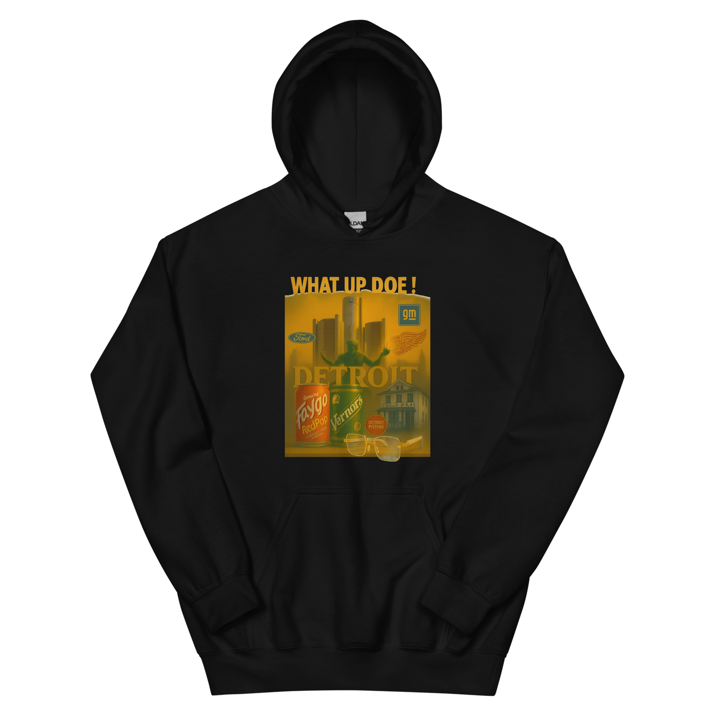 WHAT UP DOE      DETROIT       UNISEX HOODIE