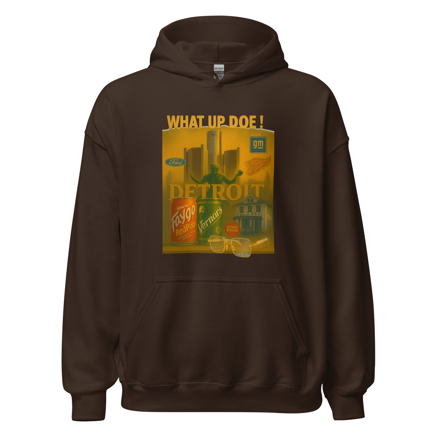WHAT UP DOE      DETROIT       UNISEX HOODIE