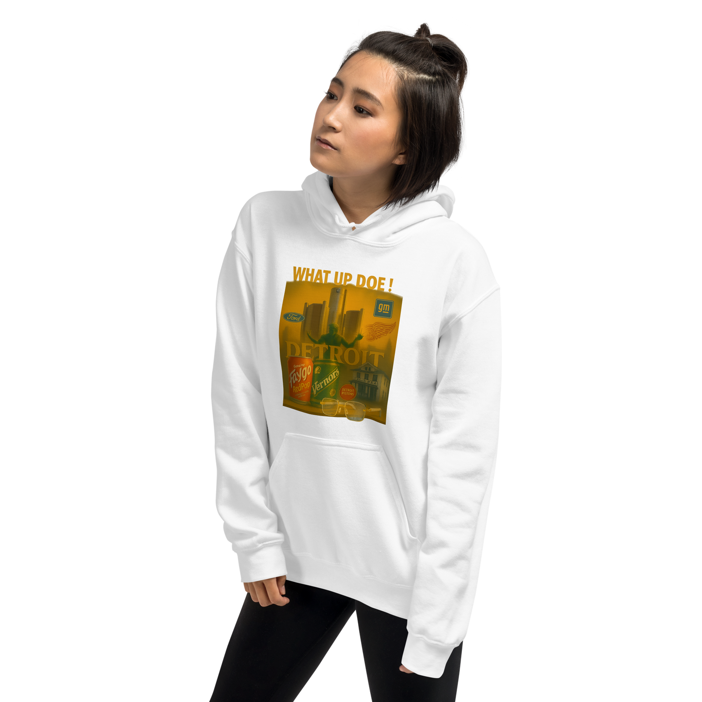WHAT UP DOE      DETROIT       UNISEX HOODIE
