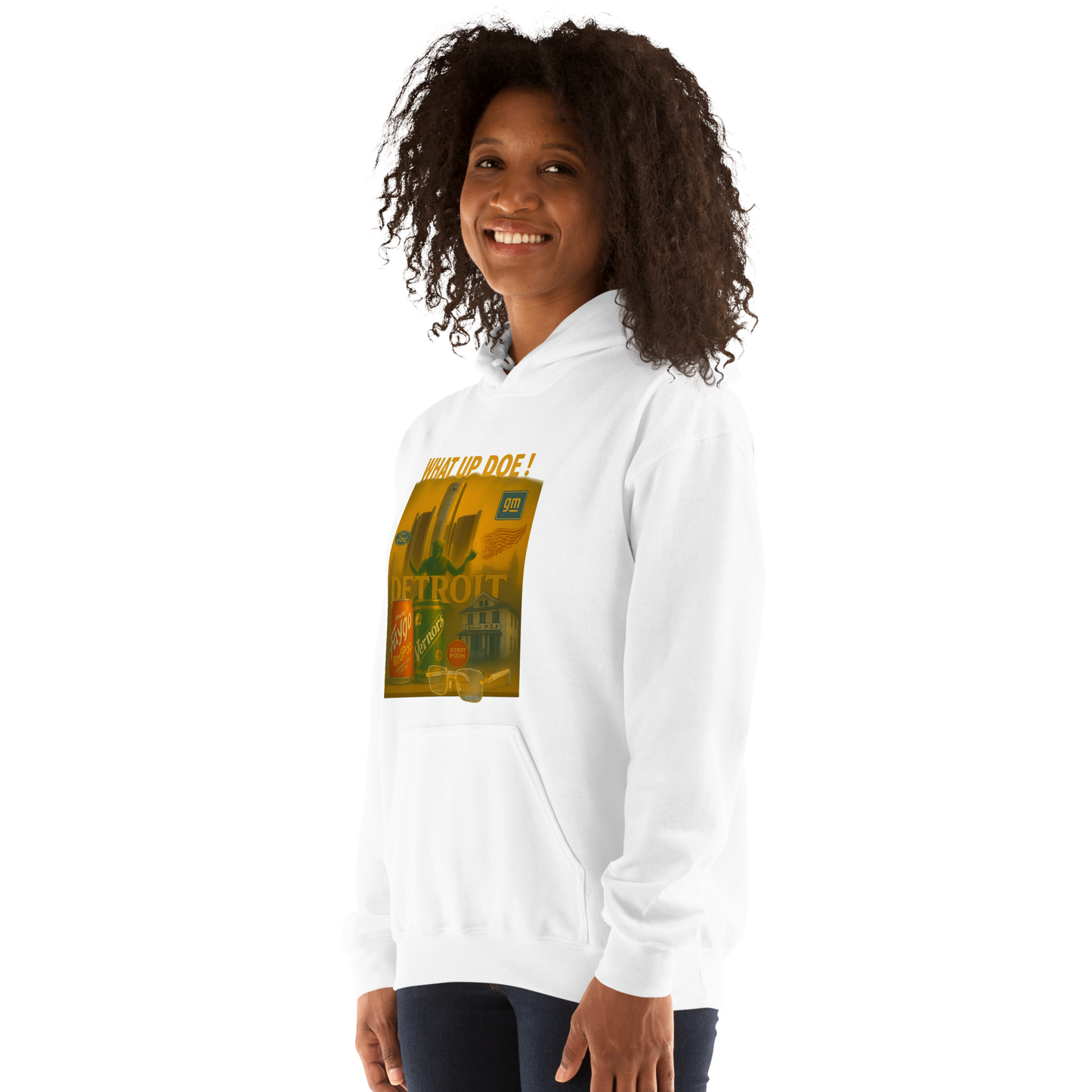 WHAT UP DOE      DETROIT       UNISEX HOODIE