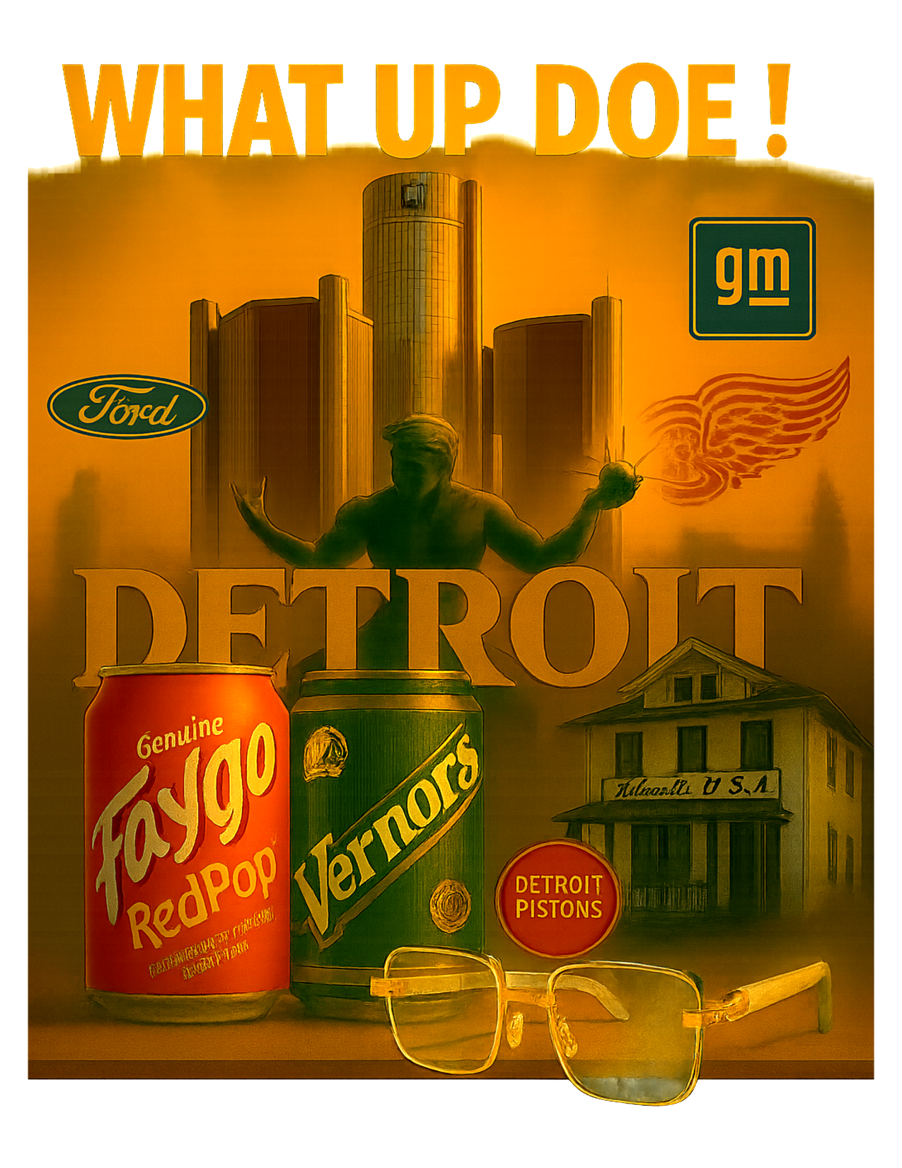 WHAT UP DOE      DETROIT       UNISEX HOODIE